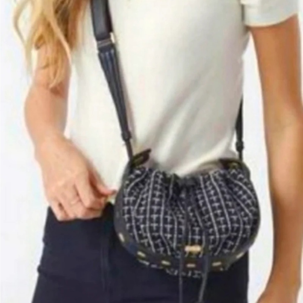 HAMMITT Cooper Small Midnight Trellis/Brushed Gold Crossbody Shoulder Bag - Picture 2 of 11